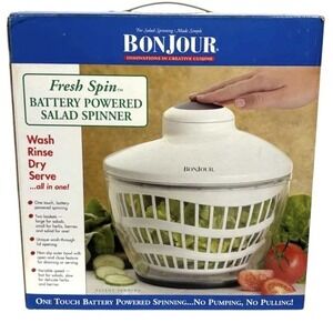 Bonjour‎ Fresh Spin Battery Powered Salad Spinner New in Box